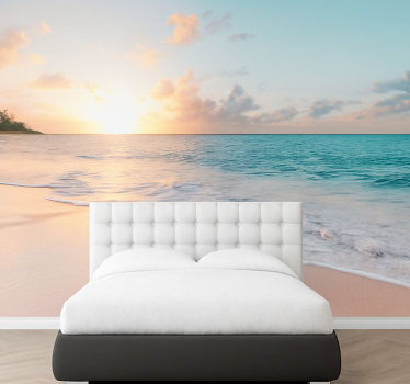 Calmed sunset design sea wall mural - TenStickers