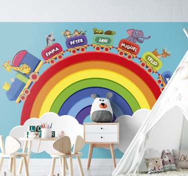 Child customizable rainbow train Children Wall Murals - TenStickers