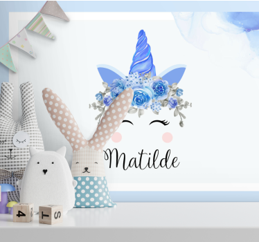 Childrens bedroom wall mural adorable unicorn design - TenStickers