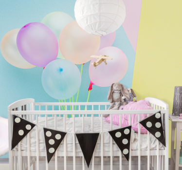 Childrens bedroom wall mural colorful balloon design - TenStickers