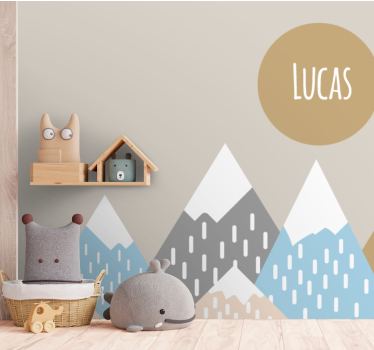 Childrens bedroom wall mural mountain peaks - TenStickers