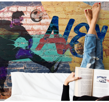 Coloured football graffiti wall murals for teenage bedrooms - TenStickers