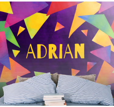 Custom geometric shapes childrens bedroom wall mural - TenStickers
