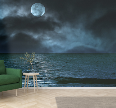 Dark Full Moon landscape wall mural - TenStickers