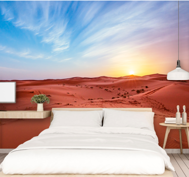 Desert in front of a sunrise mural wallpaper - TenStickers