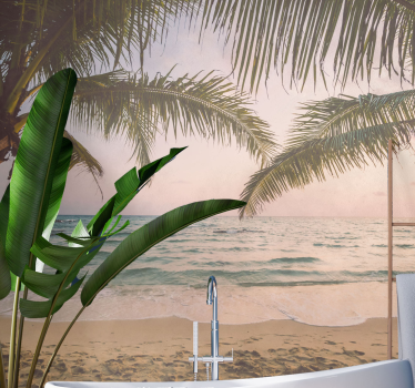 Idyllic beach landscape Bathroom Wall Murals - TenStickers