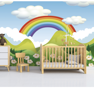 Kids Murals Rainbow above the nature - TenStickers