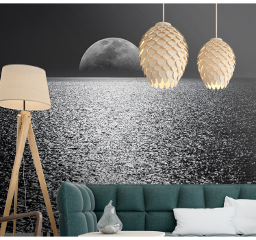 Moonlit view sea wall mural - TenStickers