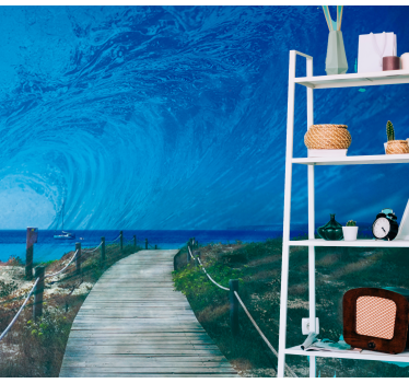 Ocean Wave Pathway sea wall mural - TenStickers