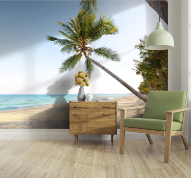 Palm and sea view landscape wall mural - TenStickers