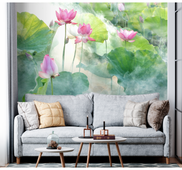 Peaceful lotus flowers mural wallpaper - TenStickers