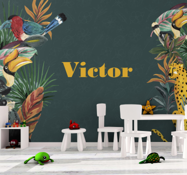 Personalised kids jungle custom murals - TenStickers