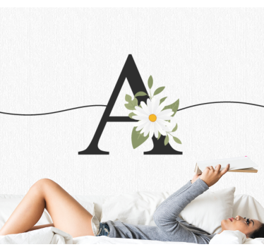 Murals for teenage bedrooms personalized initial daisy - TenStickers