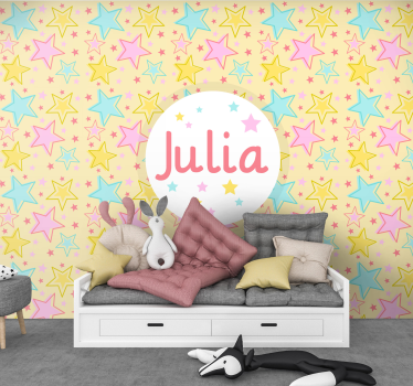 Personalized Starry Design childrens bedroom wall mural - TenStickers