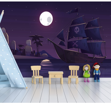 Pirate Adventure Imagery childrens bedroom wall mural - TenStickers