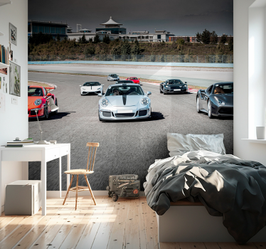 Racing on a track car mural - TenStickers