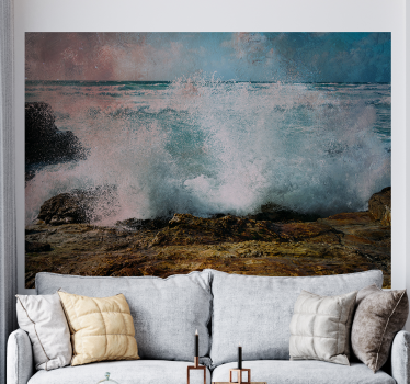 Rough Ocean Waves sea wall mural - TenStickers