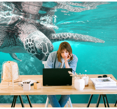 Sea turtles in the sea  mural wallpaper - TenStickers