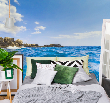 Sea wall mural coastal wave tranquility - TenStickers