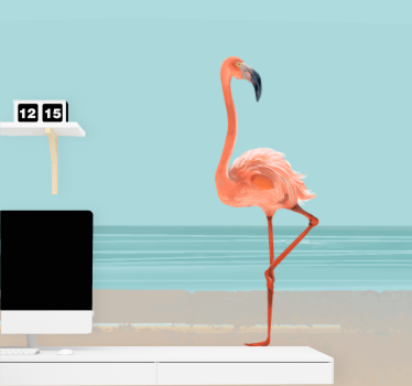 Sea wall mural flamingo by the shore - TenStickers