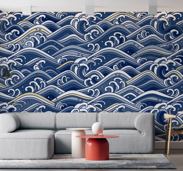 Sea wall mural flowing ocean waves - TenStickers