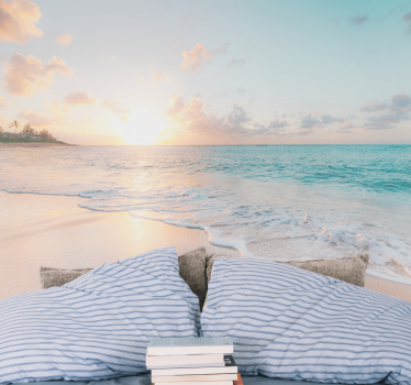 Sea wall mural sunset beach atmosphere - TenStickers