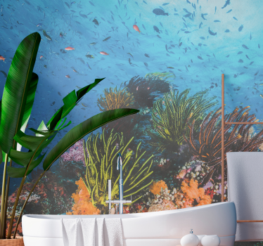 Sea wall mural underwater coral paradise - TenStickers
