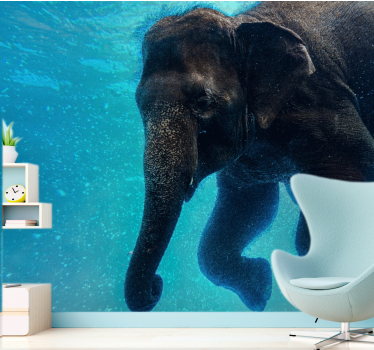 Sea wall mural underwater elephant art - TenStickers