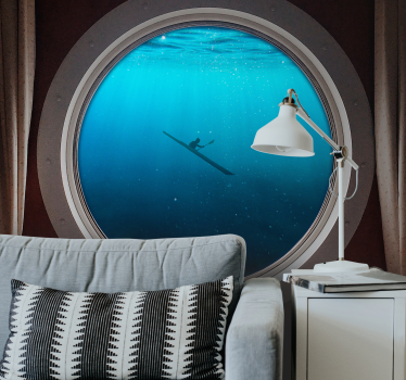 Sea wall mural underwater kayaking scene - TenStickers