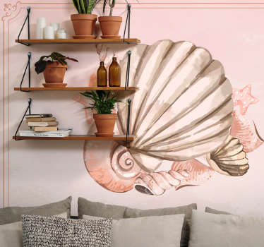 Childrens bedroom wall mural seashell and starfish - TenStickers