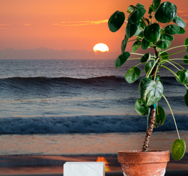 Sunset Ocean Horizon sea wall mural - TenStickers