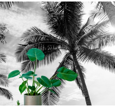 Tropical palm scene sea wall mural - TenStickers