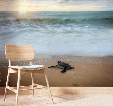 Turtle on the coast landscape wall mural - TenStickers