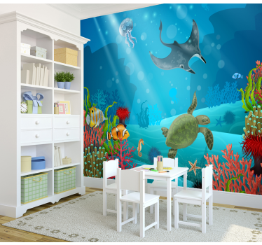 Underwater animal wall mural - TenStickers