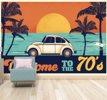 Welcome to 70's vintage mural - TenStickers