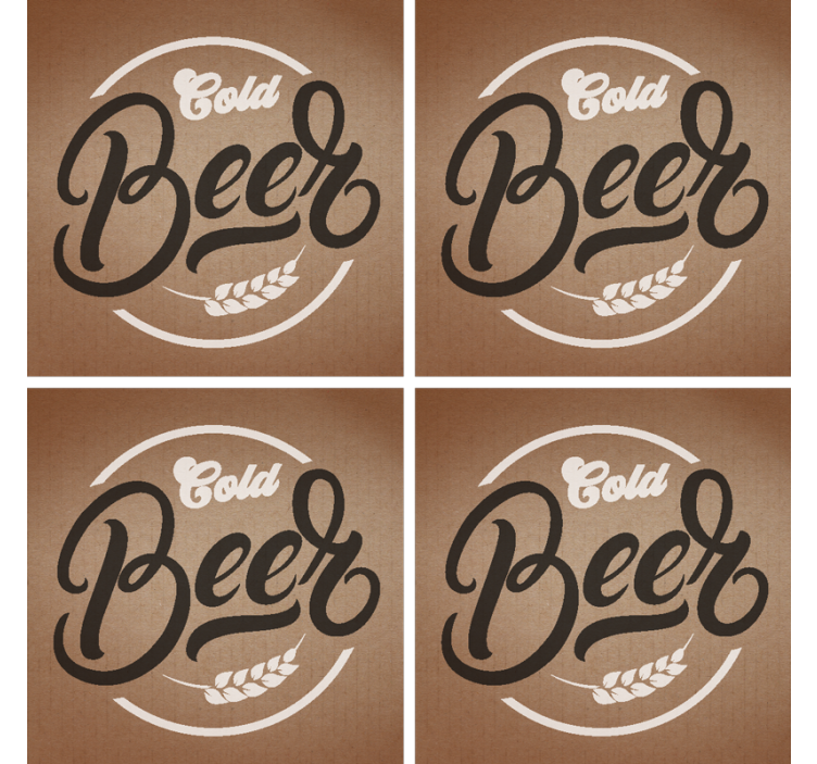 Beer mats stylish cold beer typography - TenStickers