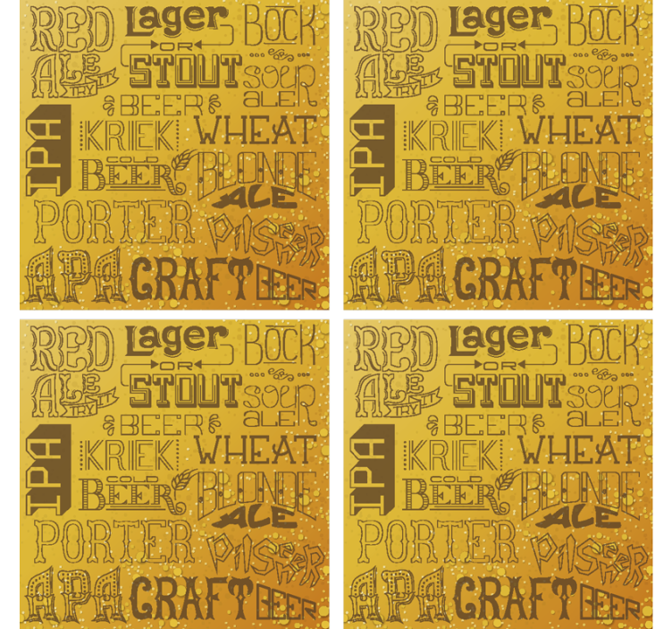 Different beer types bar coaster - TenStickers