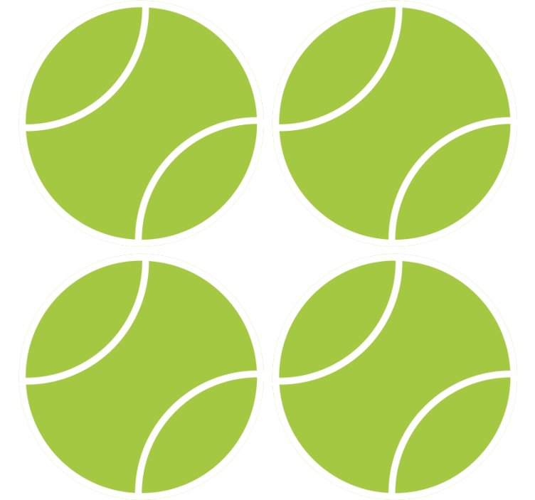 Geek coasters circular green tennis set - TenStickers
