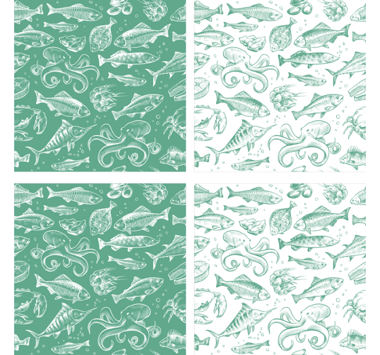 Texture coaster with seafood pattern design - TenStickers