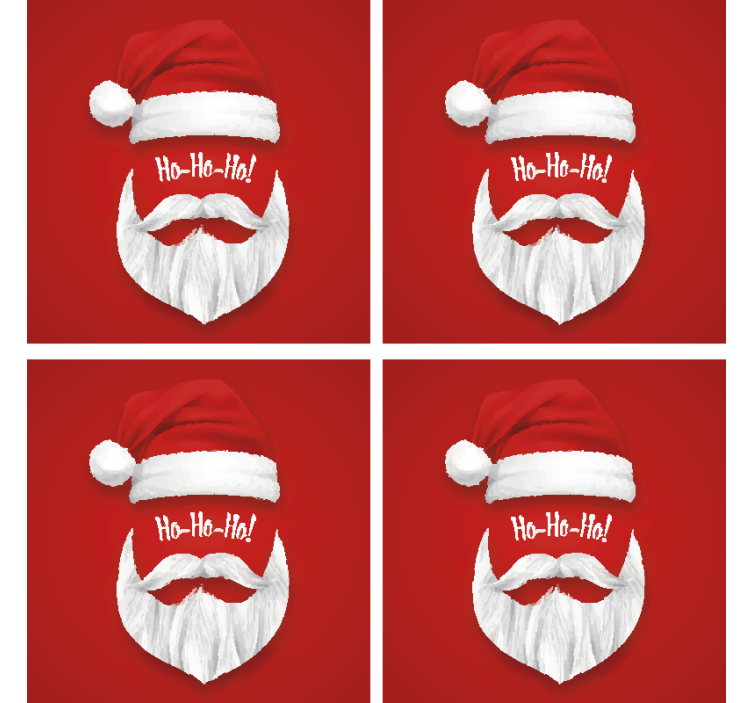 Christmas coasters with santa hat design - TenStickers