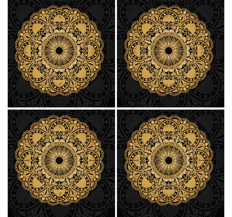 Gold mandala drink coaster - TenStickers