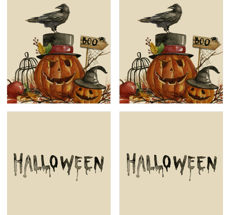 Halloween coasters pumpkin crow design - TenStickers