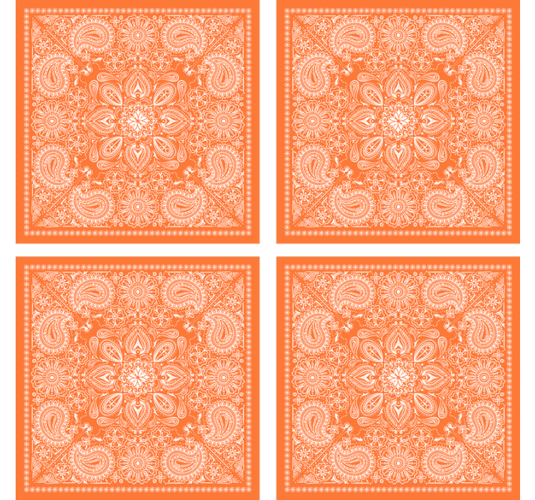 Texture coaster with detailed paisley design - TenStickers