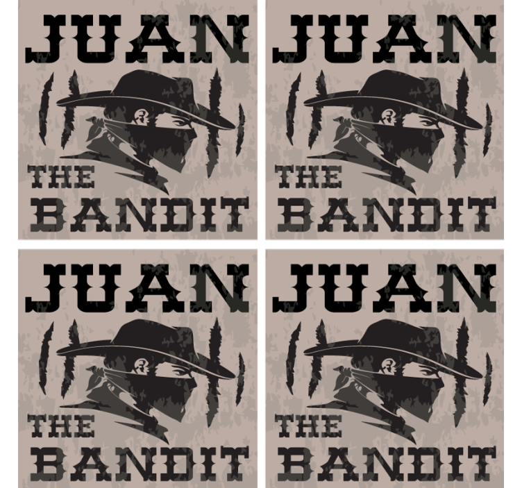 Vintage coasters juan bandit silhouette - TenStickers