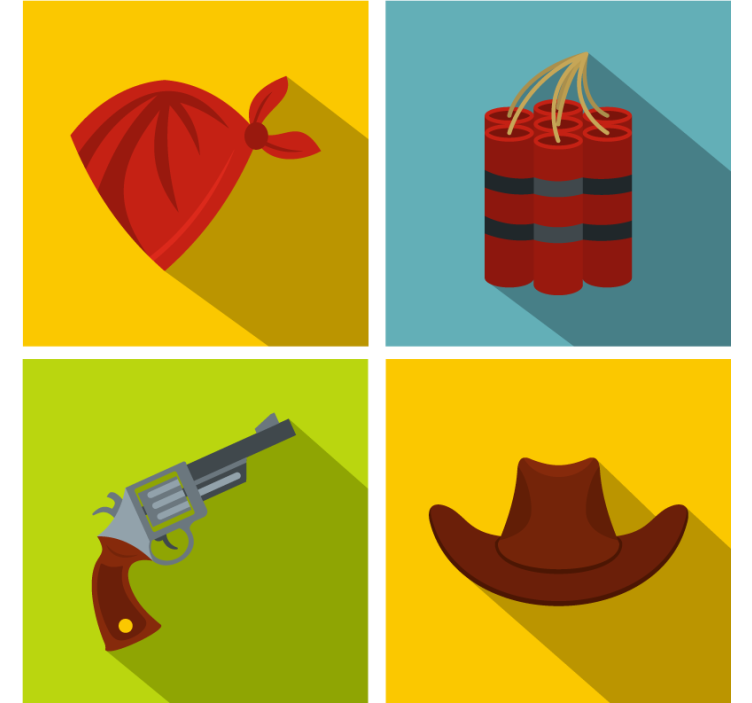 Geek coasters cowboy hat and dynamite - TenStickers