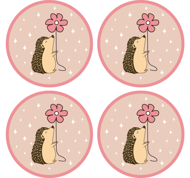 Geek coasters hedgehog blossom balloon - TenStickers