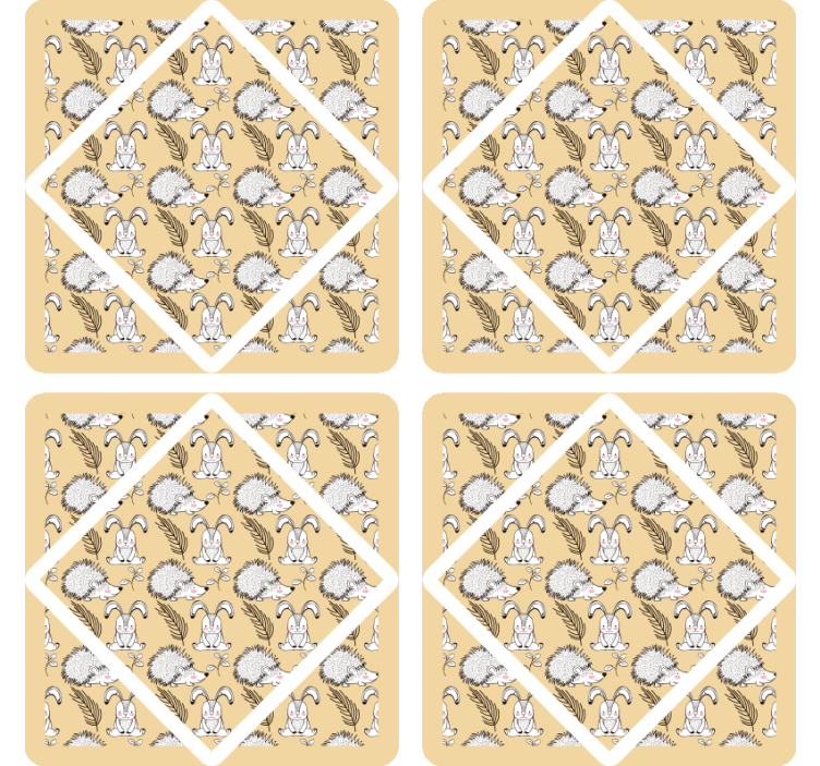 porcupine and rabbits drink coaster - TenStickers