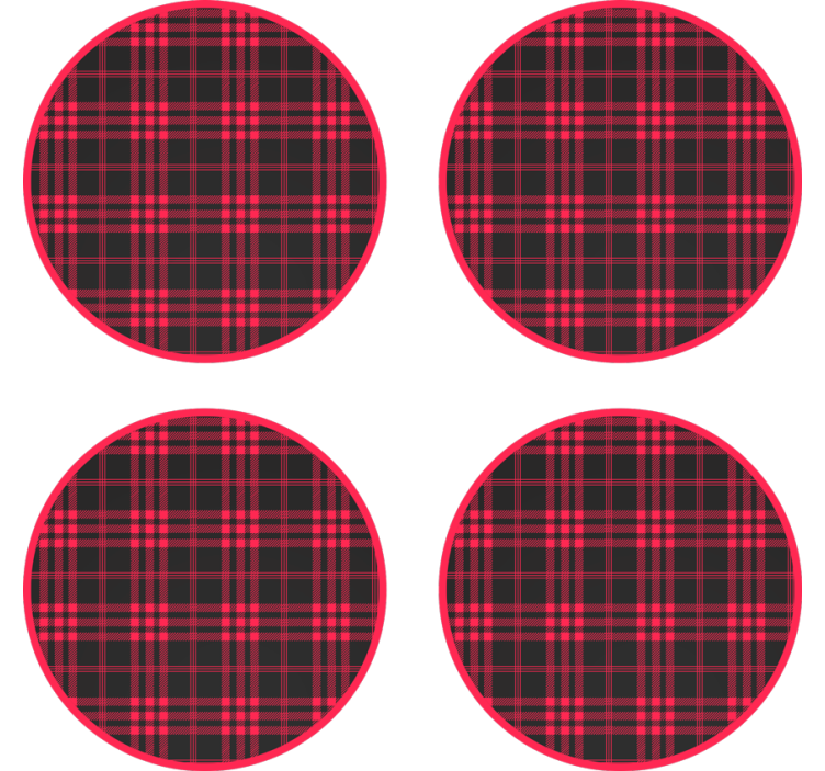 Red Black Plaid Pattern texture coaster - TenStickers