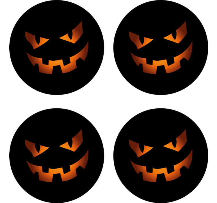 Halloween coasters pumpkin face collection - TenStickers