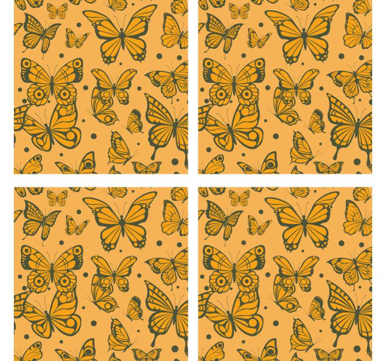 Texture coaster with butterfly pattern surface - TenStickers